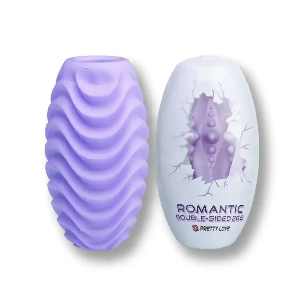 Oeuf double face violet en silicone souple pour sissification et plaisir anal, design ondulé, sur Sissyshop