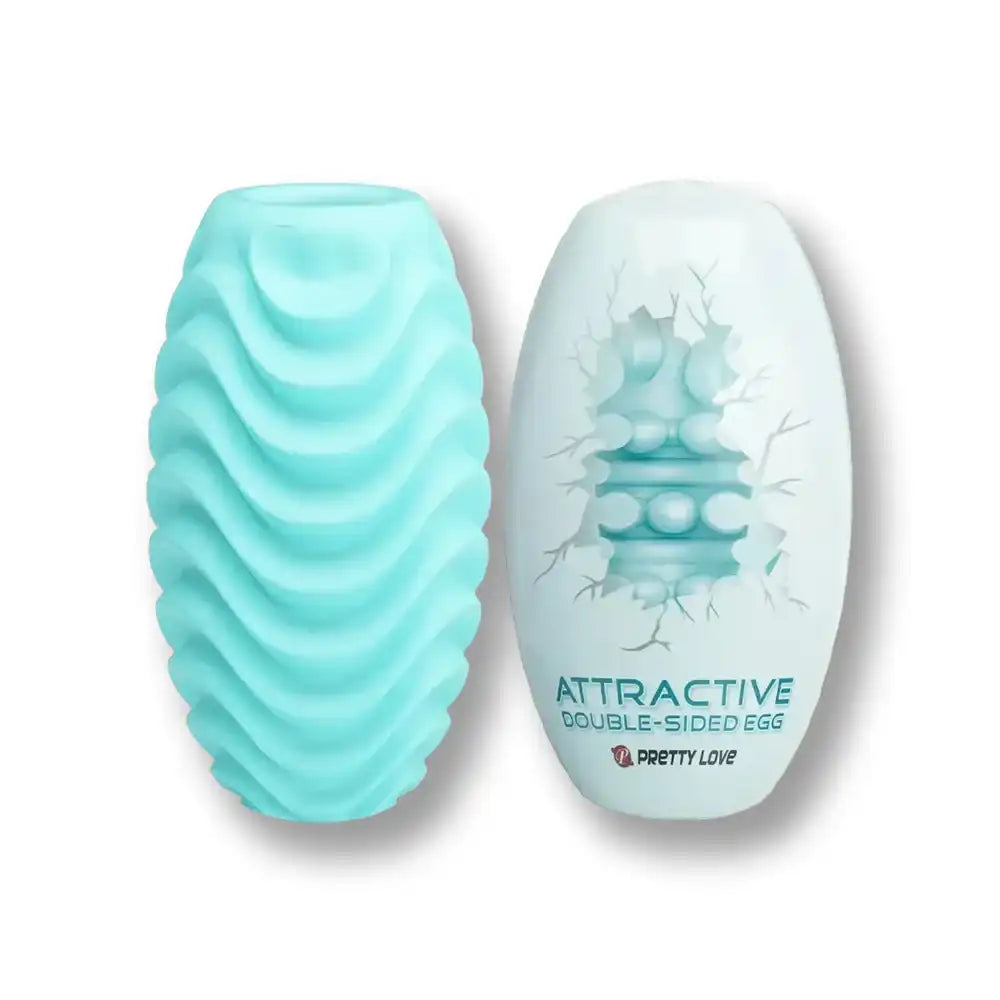 Oeuf double face en silicone turquoise pour stimulation anale et vaginale, idéal pour la sissification et le fétichisme sur Sissyshop
