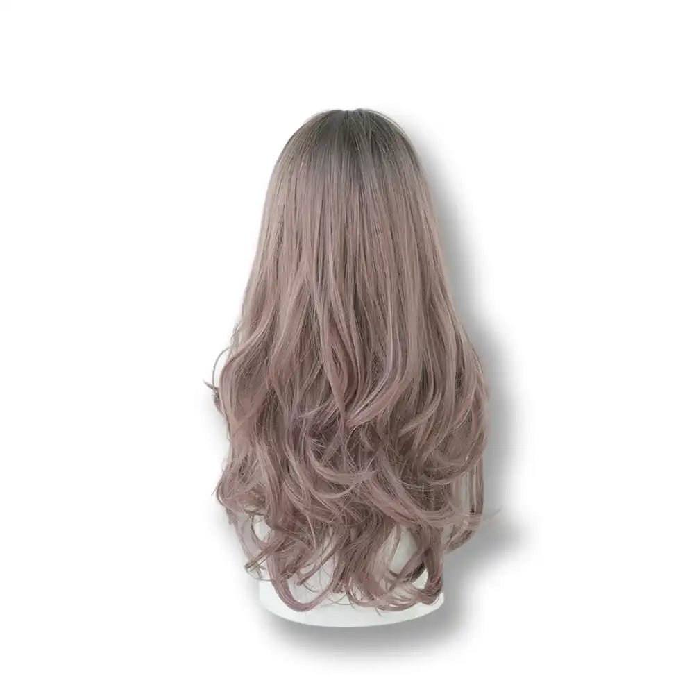 Perruque longue ondulée rose poudré pour crossdressing et féminisation, idéale pour la sissification sur Sissyshop