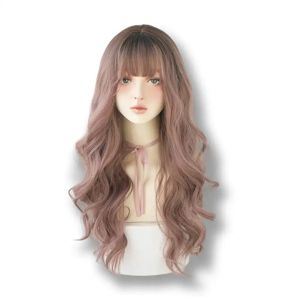 Perruque rose poudré ondulée pour sissification et crossdressing, idéale pour la féminisation sur Sissyshop