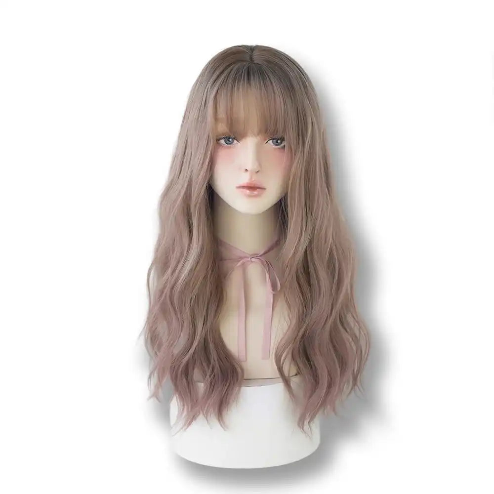 Perruque rose pâle ondulée pour sissification et crossdressing, idéale pour la féminisation sur Sissyshop
