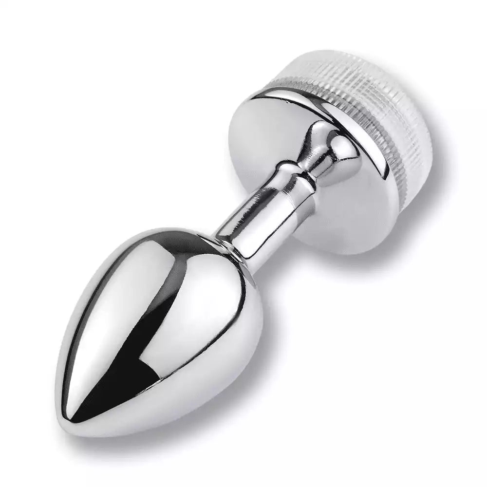 Plug anal en métal chromé pour sissification et fétichisme, design ergonomique et discret sur Sissyshop