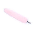 Plug anal rose en fourrure synthétique avec base métallique pour sissification et fétichisme, idéal pour la soumission sexuelle sur Sissyshop