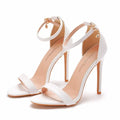 Sandales blanches à talons aiguilles pour sissification et féminisation, idéales pour le crossdressing sur Sissyshop