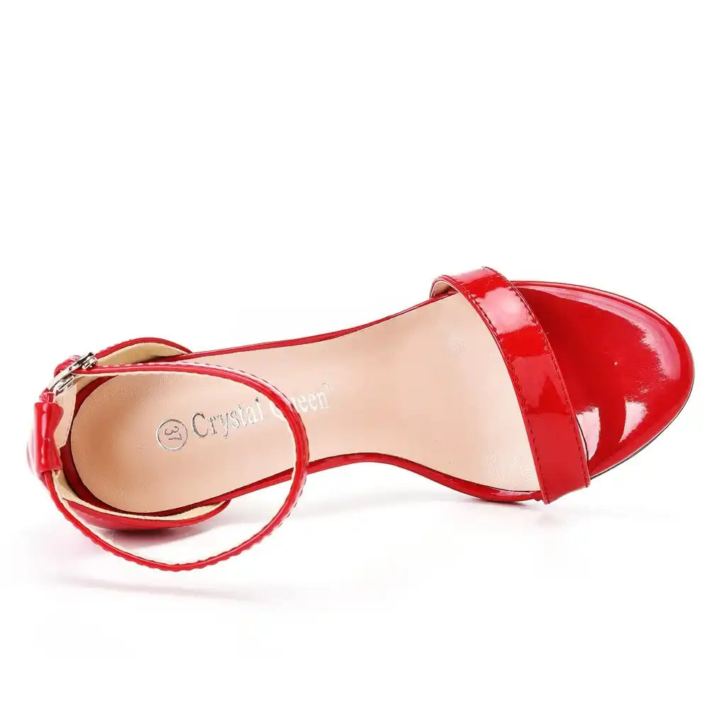 Sandales rouges en latex brillant pour sissification et crossdressing, taille 37, idéales pour la féminisation sur Sissyshop