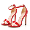 Sandales rouges en cuir verni à talons hauts pour sissification et crossdressing, élégantes et audacieuses sur Sissyshop