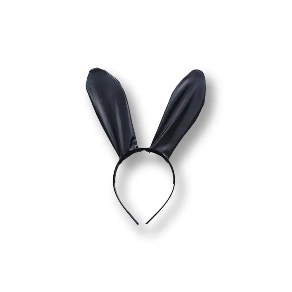 Serre-tête en latex noir avec oreilles de lapin pour sissification et fétichisme, idéal pour la soumission sexuelle sur Sissyshop