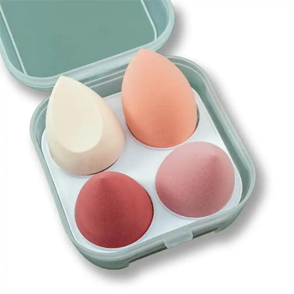Kit de 4 éponges maquillage en mousse douce pour la féminisation et le crossdressing, idéal pour la sissification sur Sissyshop