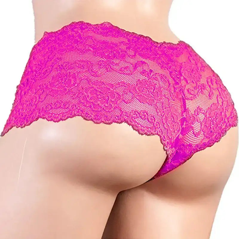 Culotte en dentelle rose vif pour sissification et féminisation, idéale pour le fétichisme et le crossdressing sur Sissyshop