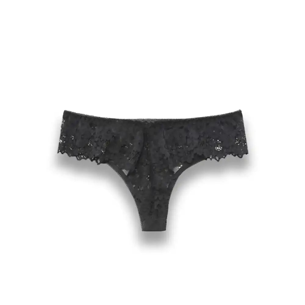 Slip en dentelle noire pour sissification et féminisation, idéal pour le crossdressing et le fétichisme sur Sissyshop