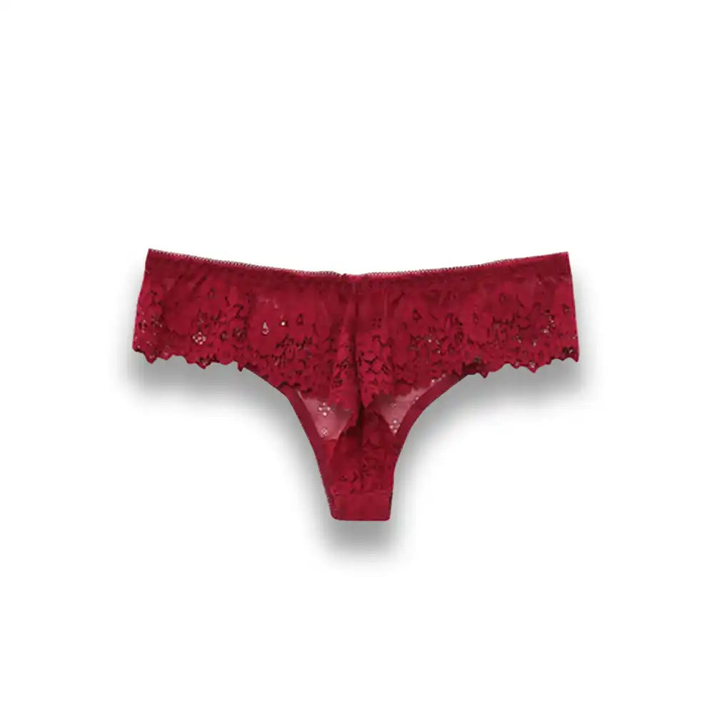 Slip en dentelle rouge pour sissification et féminisation, idéal pour le crossdressing et le fétichisme sur Sissyshop