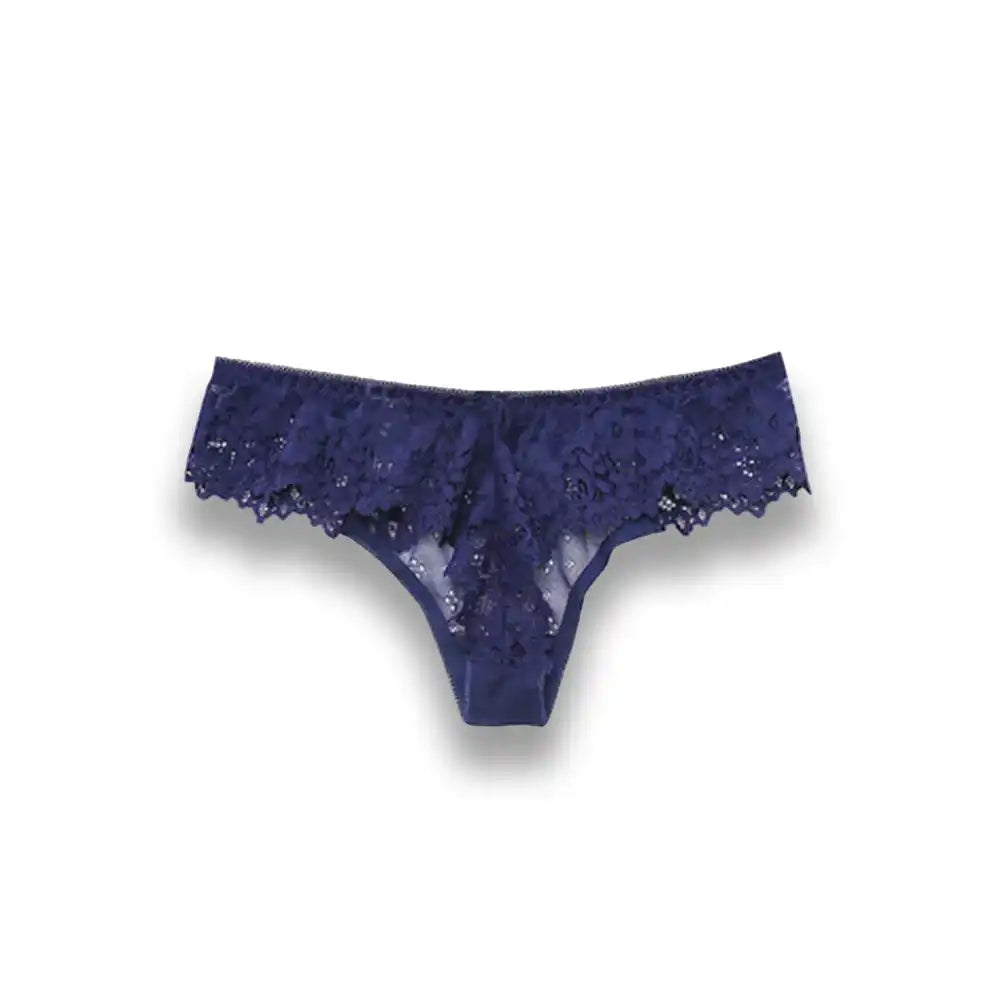 Slip en dentelle bleu nuit pour sissification et féminisation, idéal pour le crossdressing et le fétichisme sur Sissyshop