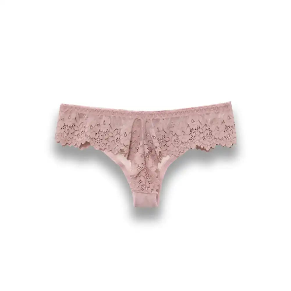 Slip en dentelle rose pâle pour sissification et féminisation, idéal pour le fétichisme et le crossdressing sur Sissyshop