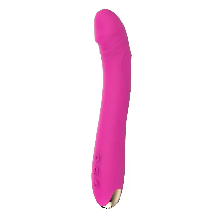 Dildo rose en silicone souple avec bouton de commande pour sissification et plaisir anal sur Sissyshop
